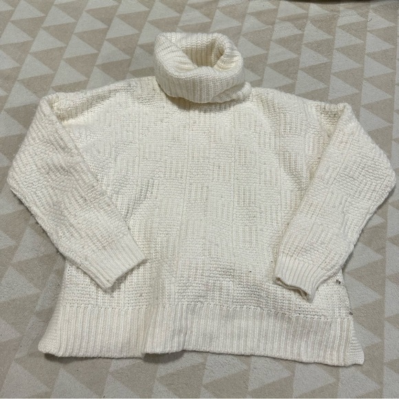 Madewell checkered turtleneck sweater antique cream - Picture 4 of 5